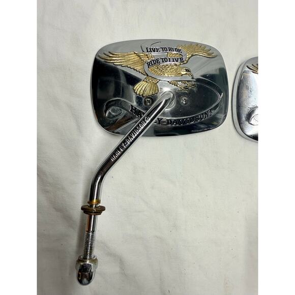 Harley Davidson Live to Ride Mirrors Square Short Stem ChromePair LH RH - Picture 4 of 16